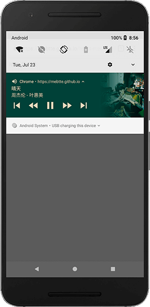 mediaSession on Android, picture from https://github.com/mebtte/react-media-session mediaSession on Android, picture from https://github.com/mebtte/react-media-session